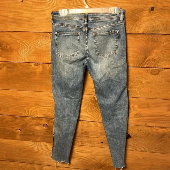 Anthropologie Pilcro Womens Jeans slim boyfriend embroidered sides stripe 26 Y2K - Picture 7 of 12